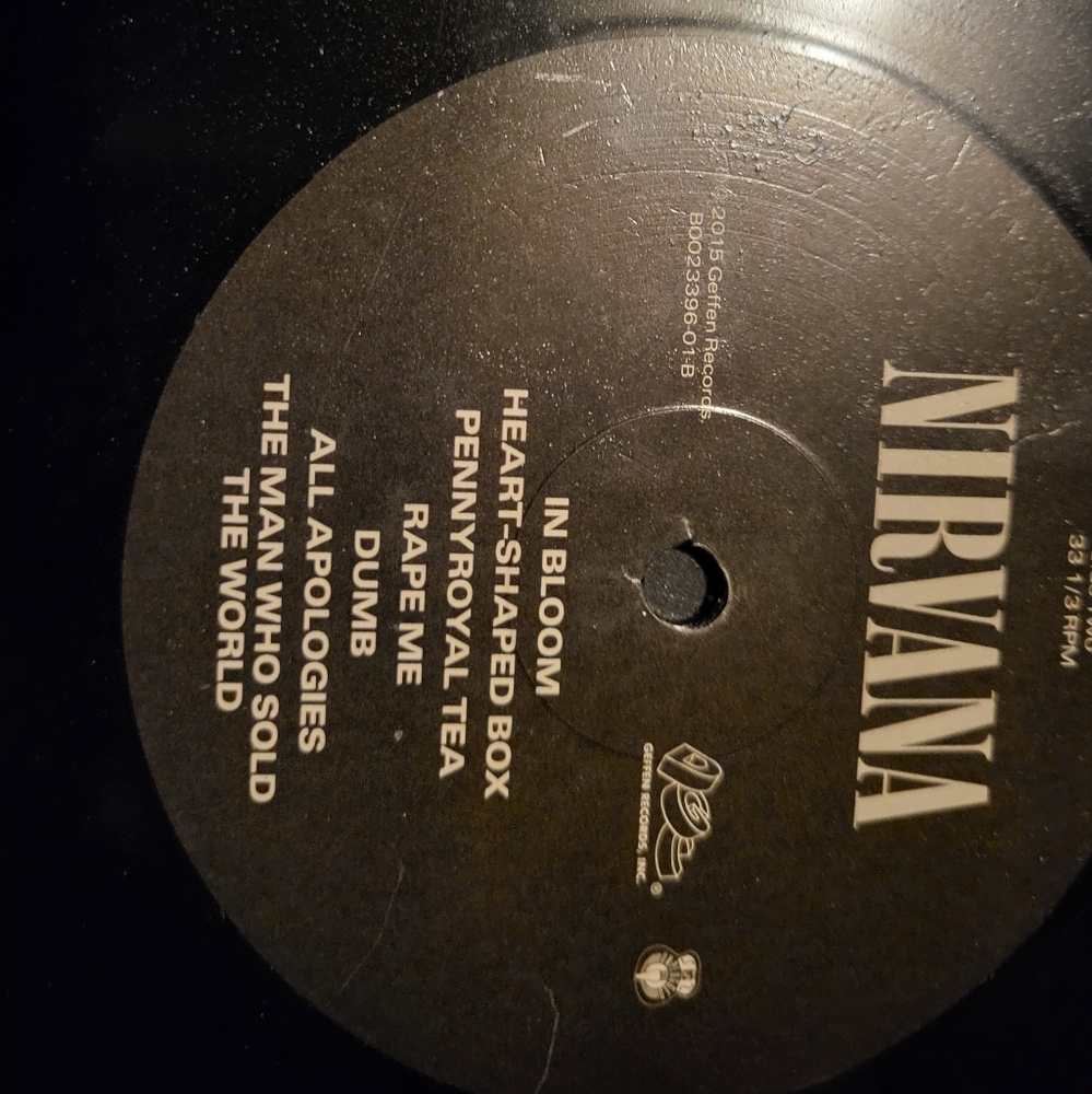 Hand made Nirvana handbag made from a vinyl album